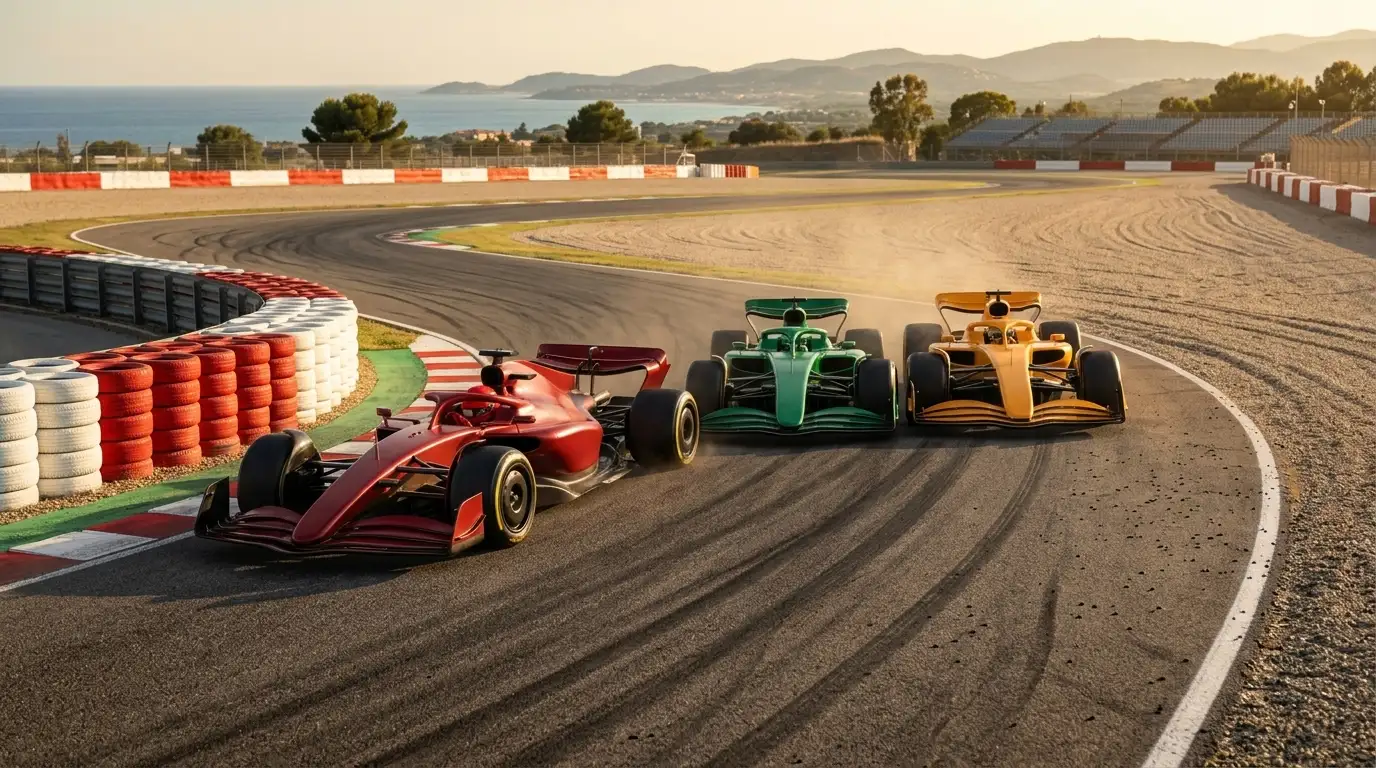 Battaglia tra piloti di centro griglia durante un Gran Premio di Formula 1