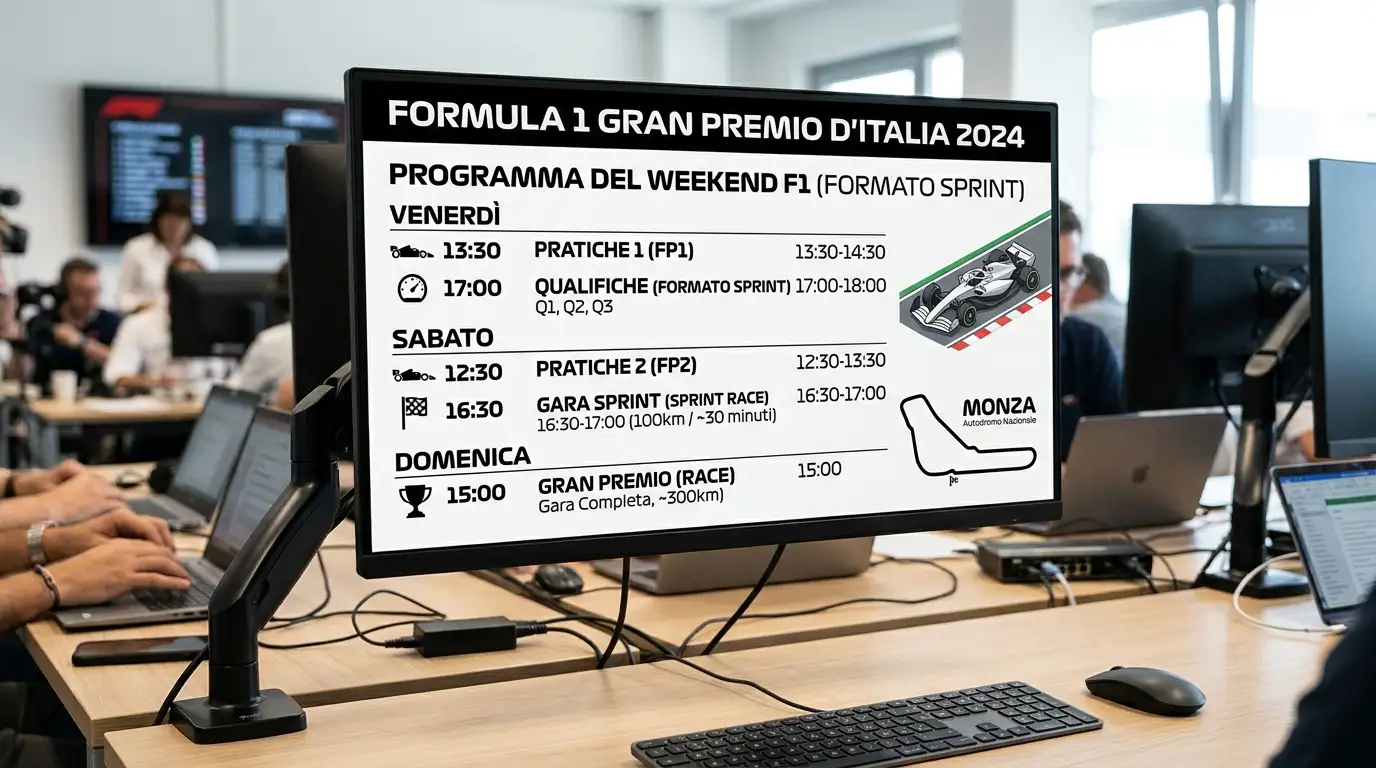 Struttura del weekend di Formula 1 con sprint race e qualifiche