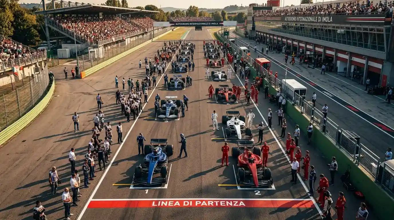 Griglia di partenza di un Gran Premio di Formula 1 dall'alto