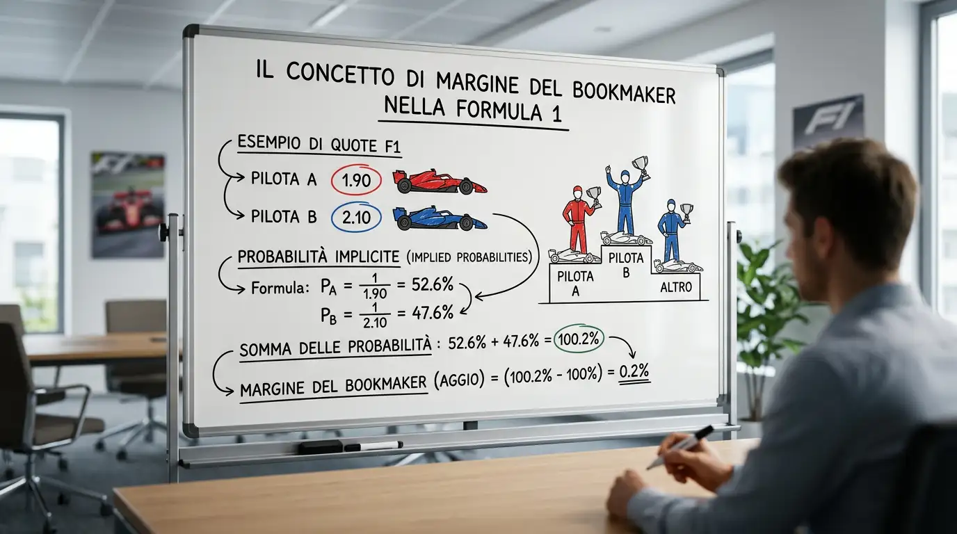 Rappresentazione del margine del bookmaker nelle quote di Formula 1
