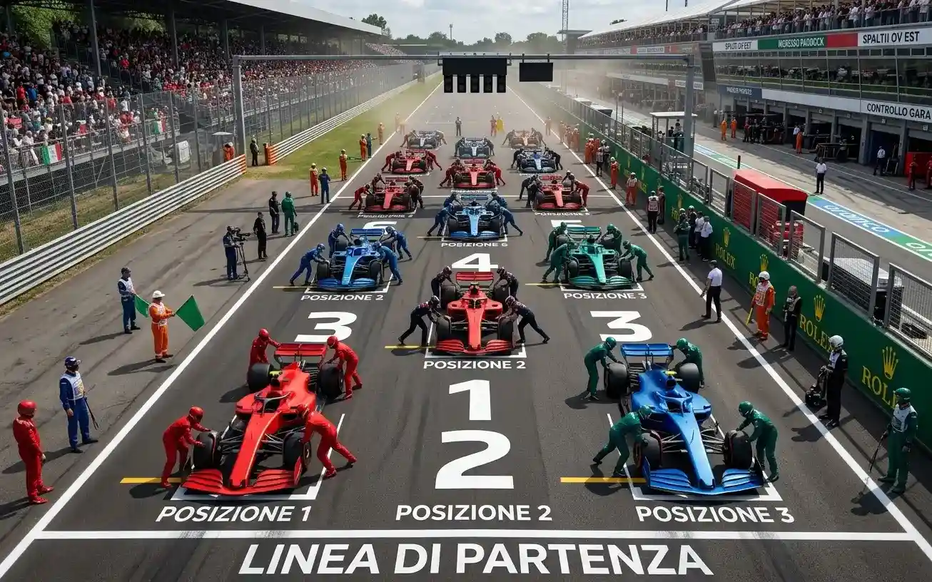 Griglia di partenza di Formula 1 con pilota retrocesso per penalità