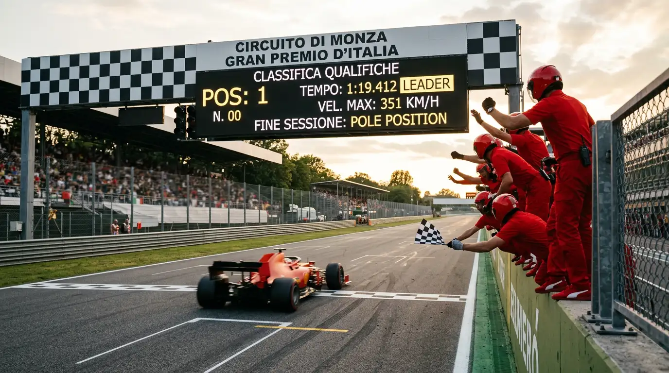 Monoposto di Formula 1 che conquista la pole position sul circuito