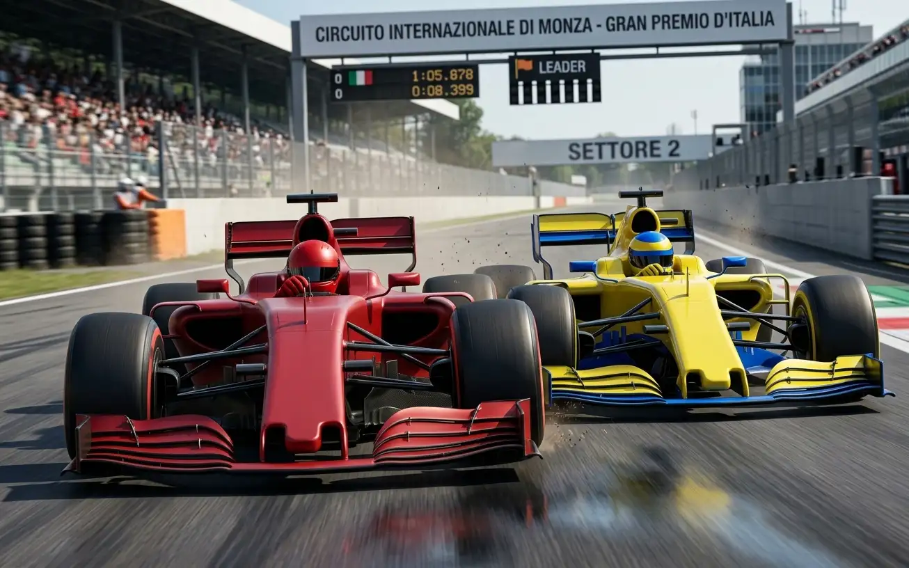 Due scuderie di Formula 1 a confronto in pista durante il Gran Premio