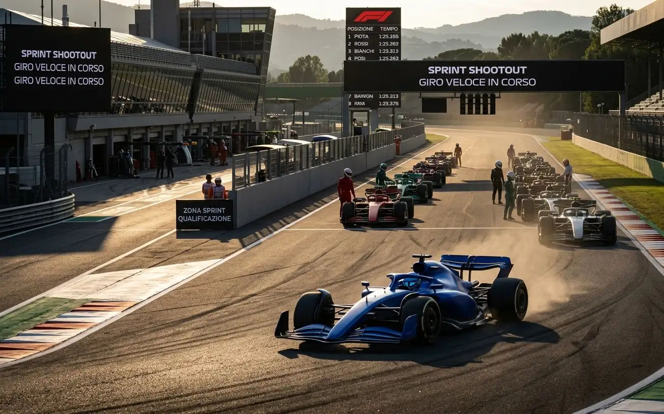 Monoposto di Formula 1 durante la sprint shootout di qualifica