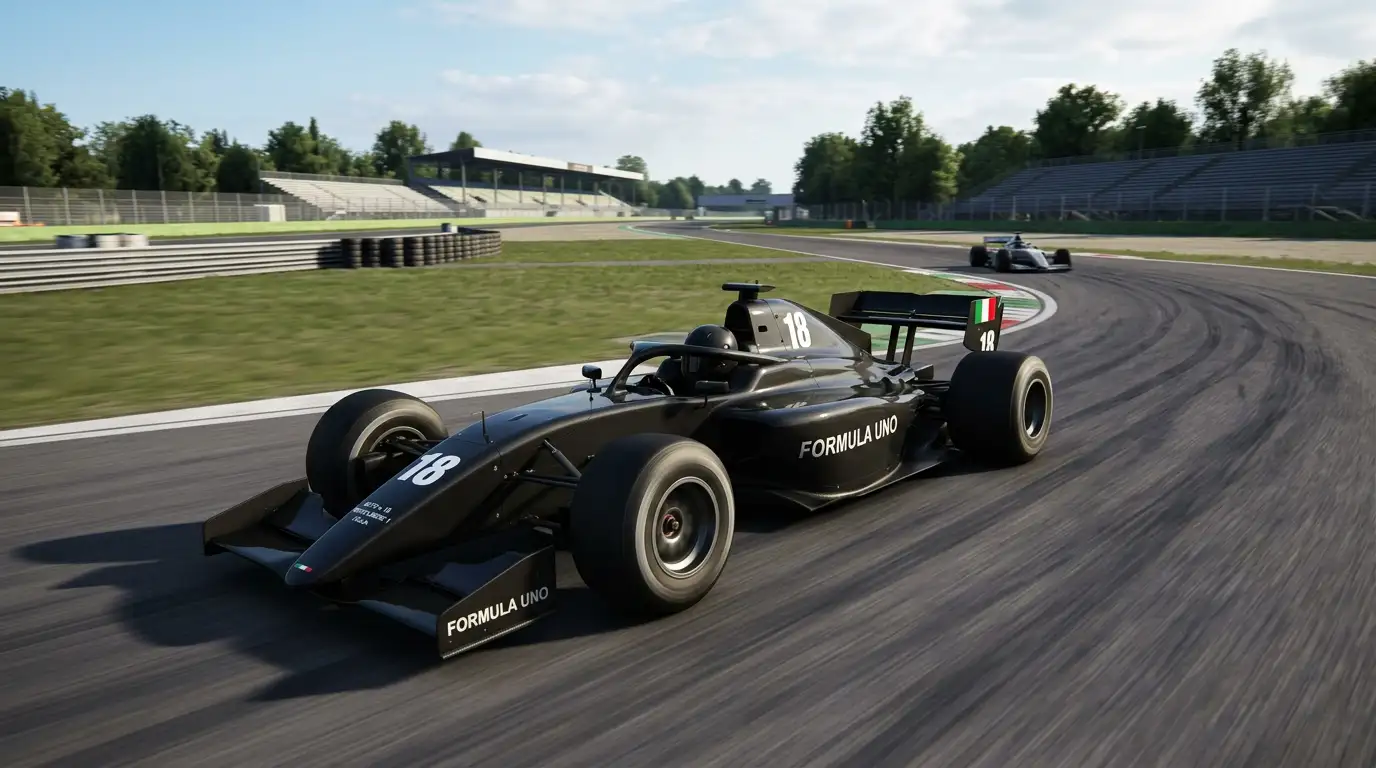Monoposto di Formula 1 in pista durante la sessione FP1 del venerdì
