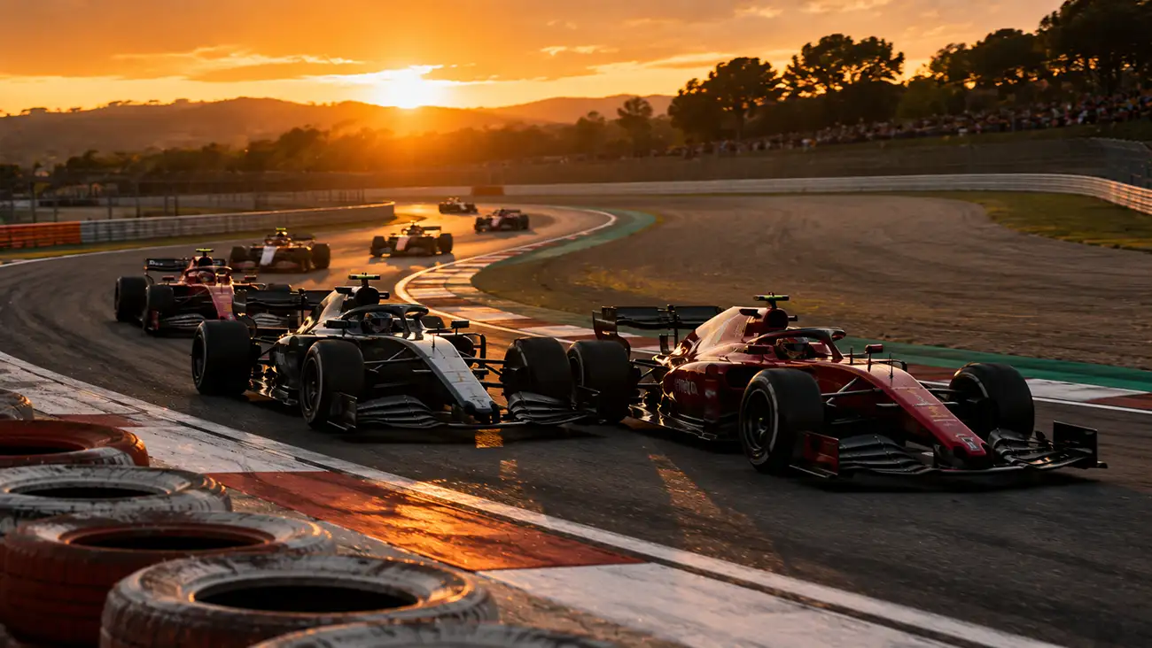 Sorpassi in pista durante un Gran Premio di Formula 1