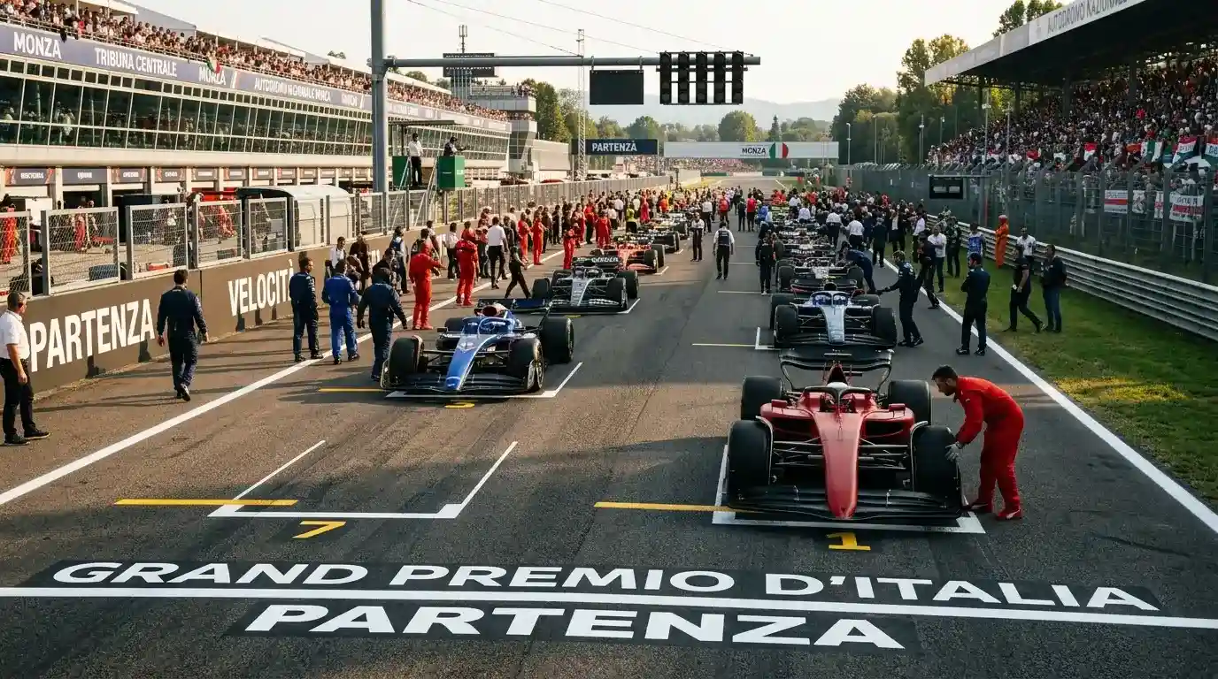 Griglia di partenza di Formula 1 con posizioni di vantaggio segnalate